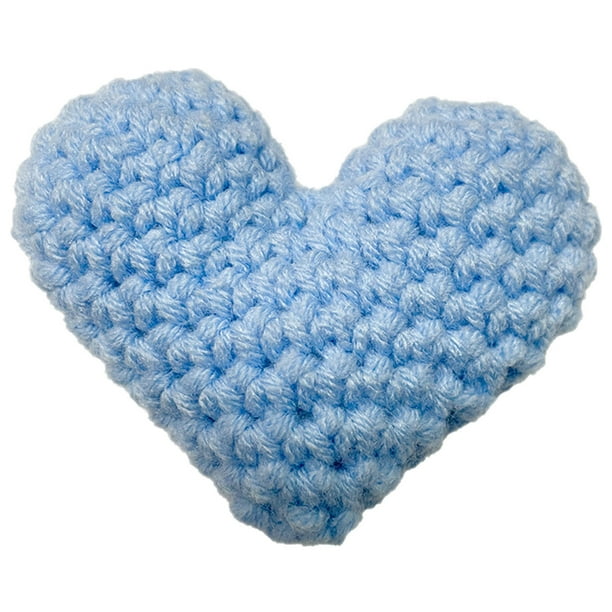 Fiudx Corazón de Bolsillo de Ganchillo, Hecho a Mano con Hilo Acrílico, Tarjeta de Nombre Extraíble, Regalo Cálido En Forma de Corazón, para San Valentín o Cumpleaños, 2,7 X 2,3 Pulgadas, Decoración