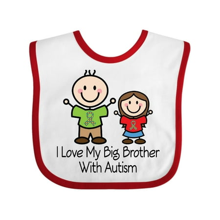 

Inktastic I Love My Brother With Autism Gift Baby Girl Bib