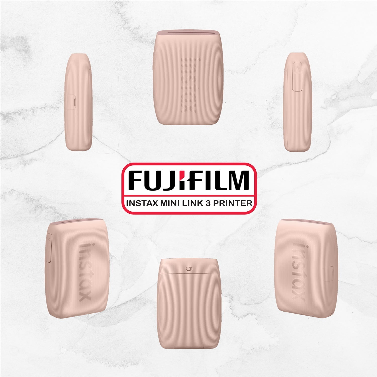 Fujifilm Instax Mini Link 3 Printer (Rose Pink) Bundle with Fujifilm Instax Mini film (40 sheets), Mini LINK 3 Protective Case