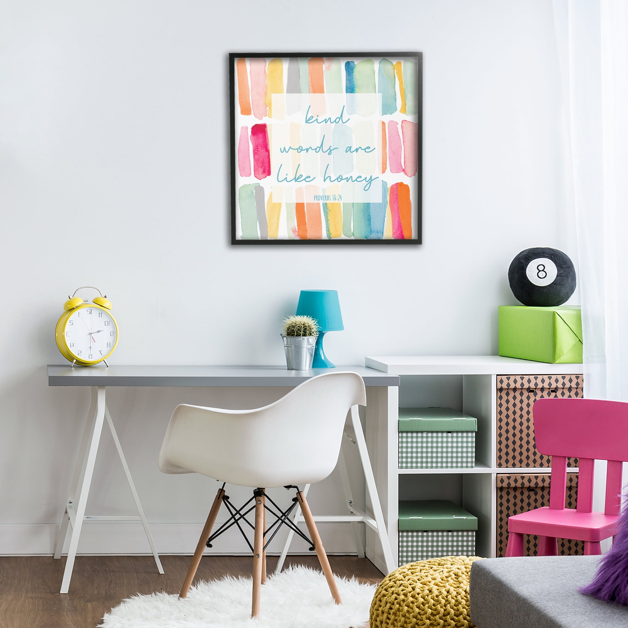 Stupell Industries Kind Words Are Like Honey Black Framed Giclee Art, design by Lanie Loreth