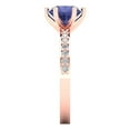 thumbnail image 3 of 1.71ct round cut blue tanzanite 14k rose gold Bridal Wedding Engagement Promise Anniversary Ring for Women size 9.25, 3 of 7