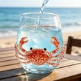 thumbnail image 2 of Sulaicai Artisanal Blue Ringed Octopus Glassware, Novelty 2D Octopuses Stemless Wine Glasses, Handcrafted Marine Animal Bar Glass for Coastal Home Decor Ocean Lovers, #06, 2 of 7