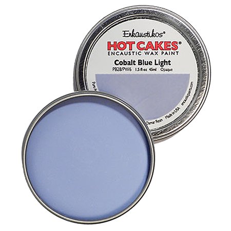 UPC: 0813043011052 | Enkaustikos Hot Cake Encaustic Wax Paint  1.5 oz. Tin  Cobalt Blue Light