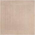 thumbnail image 1 of Hand-crafted White Tone-On-Tone Bordered Mezen Wool Rug (8' Square), 1 of 1