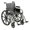 Drive Medical Sentra EC Heavy Duty Steel Wheelchair, Detachable Desk Arms, Swingaway Footrests, 20" Seat
