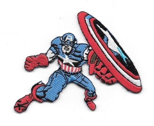 OYSTERBOY SUPER HERO CONSOLIDATED EMBROIDERED TACTICAL DECORATIVE APPLIQUE HOOK AND LOOP BACKED PATCH CAPTAIN AMERICA SHIELD 