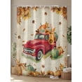 thumbnail image 4 of Fsddascl Red Truck Fall Shower Curtain Set - 72" x 78" Washable Bathtub Curtain with 12 Hooks, Pumpkins Thanksgiving Sunflower Retro Botanical Waterproof Fabric Stall Shower Curtains for Bathroom, 4 of 6
