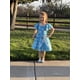 thumbnail image 3 of Vestido Disney Frozen Elsa para niña, azul verdoso con copos de nieve, 6-7 años, 3 of 7