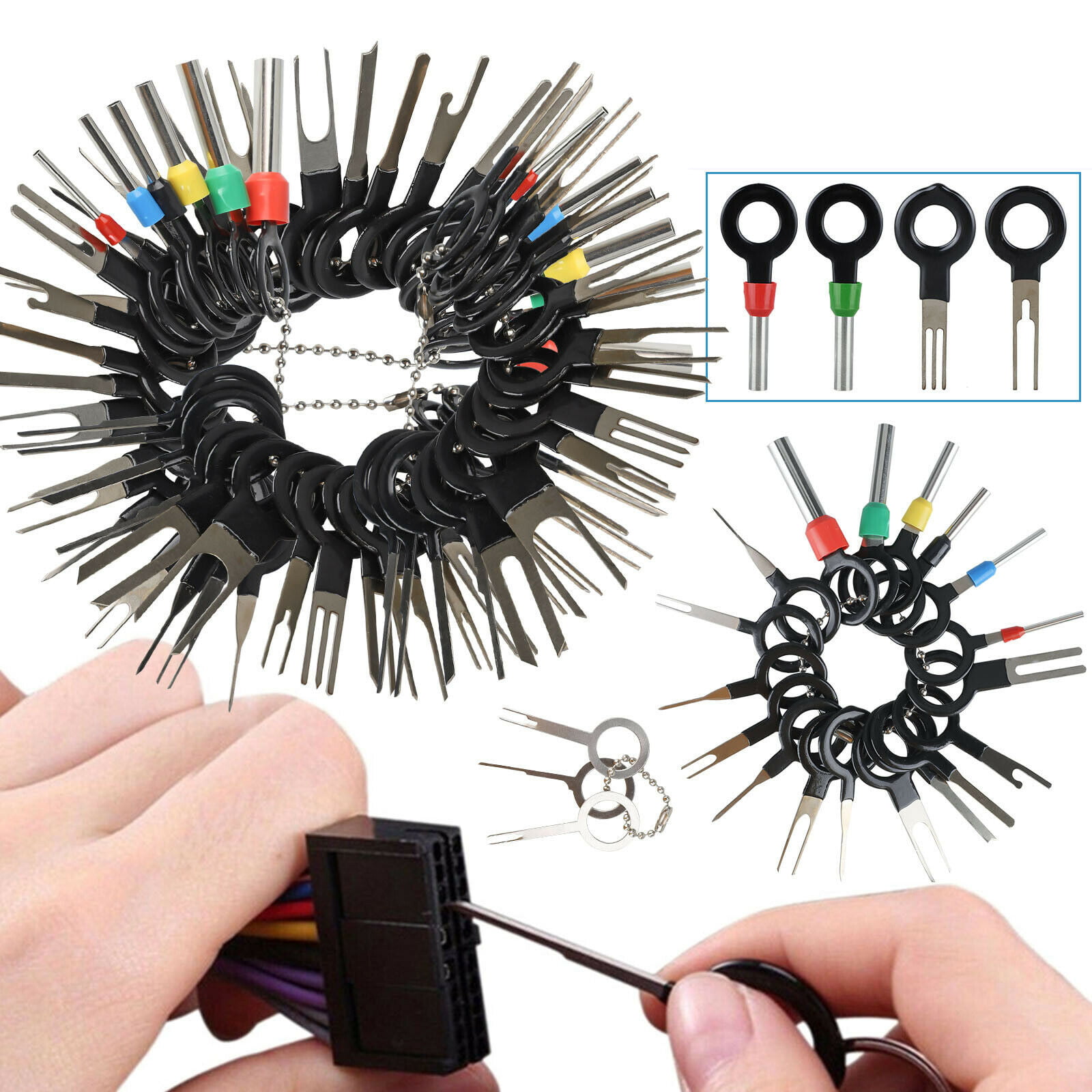 59PCS Auto Parts Car Wire Connector Pins Terminals Repair Removal Key Tools Set