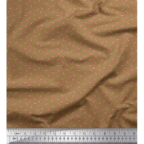 Soimoi Moss Georgette Fabric Sea Shells Shirting Print Sewing Fabric Yard 42 Inch Wide