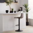 thumbnail image 2 of Bouclair Grey Textured Faux Leather & Metal Adjustable Bar Stool, 2 of 10