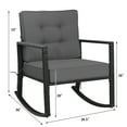 thumbnail image 3 of Gymax Outdoor Wicker Rocking Chair Patio Lawn Rattan Single Chair Glider w/ Grey Cushion, 3 of 8