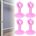 thumbnail image 3 of Protector de parachoques de puerta de silicona anticolisión de tope de puerta de 4 piezas para el baño del hogar rosa Mgaxyff Door Stopper, 3 of 8