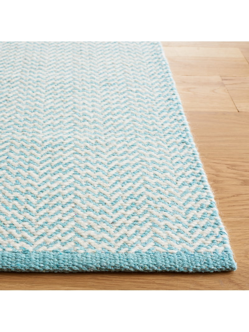 SAFAVIEH Vermont Zavia Chevron Area Rug, Teal/Ivory, 4' x 6