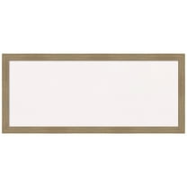 Amanti Art White Cork Board Wood Framed Woodgrain Stripe Mocha Bulletin Board 32 in. x 14 in.