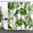 thumbnail image 1 of Boho Floral Shower Curtain for Bathroom, Chic Modern Abstract Home Bathroom Decor, Vintage Bohemia Style (72 x 72, Tropical Leave, 1 of 5