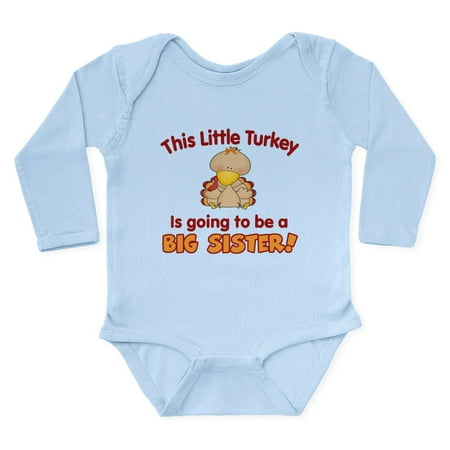 

CafePress - Little Turkey Big Sister Body Suit - Long Sleeve Cotton Baby Bodysuit