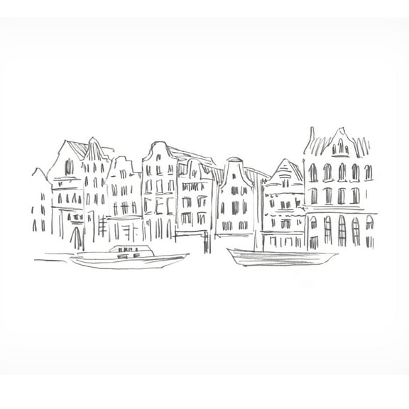 Canvas Wall Art - Annie Warren 'Travel Sketch III' Wall Art for Living Room, Bedroom, or Office Décor by Trademark Fine Art - 19 x 14 Inches