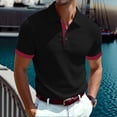 thumbnail image 2 of TAGOLD Mens Summer Short Sleeve Round-Neck Blouses & Shirts Color Ribbed Button Top, 2 of 5
