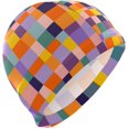 thumbnail image 1 of FYBTO Swimming Cap FYBTO Colorful Buffalo Plaid Unisex Adult FYBTO Polyester, 1 of 4