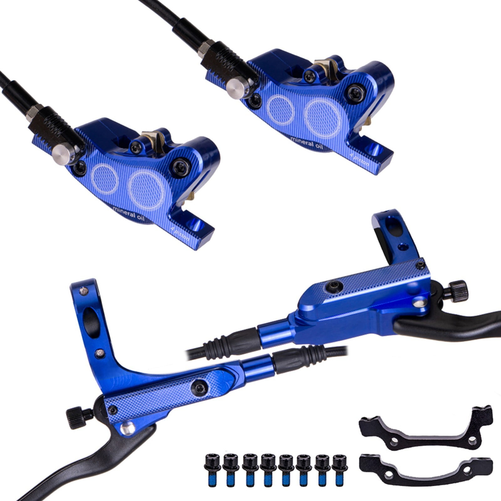 Fule MTB hydraulic brakes set Bicycle Oil Pressure 4 Piston Driving