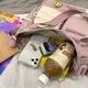thumbnail image 2 of Bolso de mano para mujer, Bolso de viaje sencillo de nailon con choque de colores (rosa), 2 of 9