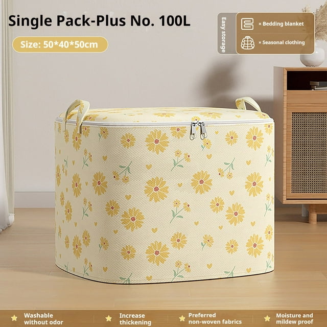 Fiudx Bolsa de Almacenamiento de Tela No Tejida, Organizador de Gran Capacidad con Cremallera, Plegable para Ahorrar Espacio, Asas Cómodas para Facilitar El Transporte, Ideal para Guardar Ropa, Viaja