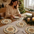 thumbnail image 5 of CHJK 8 Pcs Gradient Woven Round Placemat, 15 x 15 Inch Handmade Braided Heat Resistant Table Mat, Kitchen Dining Decor for Tabletop Protection, 5 of 8