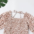 thumbnail image 3 of IBTOM CASTLE Mommy and Me Matching Dresses Floral Printed Ruffled Lantern Sleeves A-Line Long Dress Mom Daughter Matching Outfits 11-12 Years Coffee Leopard, 3 of 8