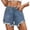 Blue 2, variant on Womens Jean Shorts Mid-High Rise Casual Stretchy Ripped Distressed Cut-Off Summer Denim Shorts Sizes S-2XL,Blue