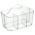 thumbnail image 3 of mDesign Plastic Makeup Storage Organizer Divided Basket Bin for Bathroom Vanity, Clear, 3 of 10