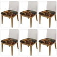 thumbnail image 2 of Wukai Starry Night Guitar Turtle Pattern Square Chair Cushion Protector, Elastic Band Strap Cushion Cover Chair Decoration-Six Piece, 2 of 7