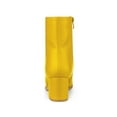 thumbnail image 2 of Unique Bargains Women's Square Toe Side Zip Block Heel Ankle Boots Yellow (Size 9), 2 of 7