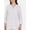 White, variant on Woman’s 3/4 Sleeves Slits Notch Neck Linen Top, White Medium