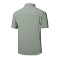 thumbnail image 6 of Daiosportswear Men'S Fishing Shirts Short Sleeve Button Up Hiking Shirt Cooling Quick Dry Breathable Travel Camping T-Shirt Green XXL(XXL), 6 of 7