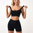 thumbnail image 4 of B91xZ Women's 2 Piece Casual Workout Outfits 2 Piece Sleeveless Crop Tops High Waist Slimming Leggings Gym Sets,Black M, 4 of 5
