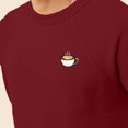 thumbnail image 5 of Dalix Cappuccino Embroidered Fleece Crewneck Long Sleeve Sweatshirt Mens in Cardinal Red M Medium, 5 of 5