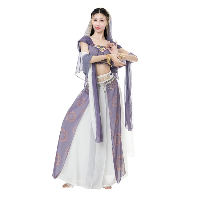 Conjunto de disfraz de danza del vientre, vestido de lujo, traje de bailarina, vestidos de disfraz para niñas. S