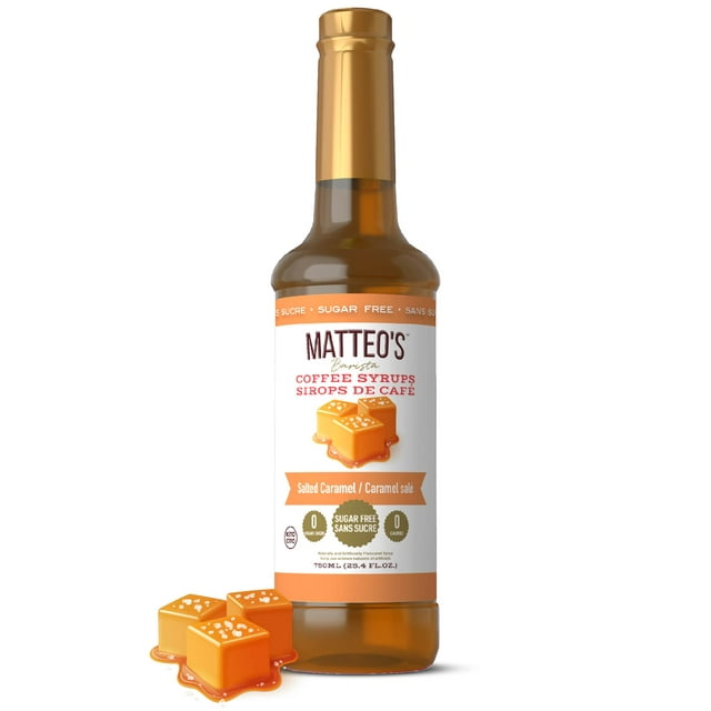 Matteo's Sugar Free Coffee Flavoring Syrup, Salted Caramel