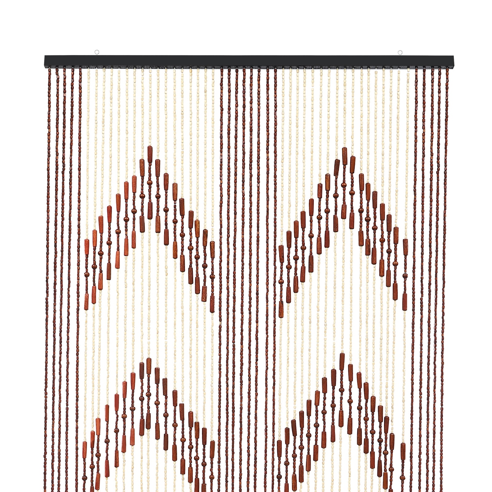 Wood-Colored Bamboo and Wood 190x90cm Antique Partition Bead Curtain 52 Hand-Made Door Curtains
