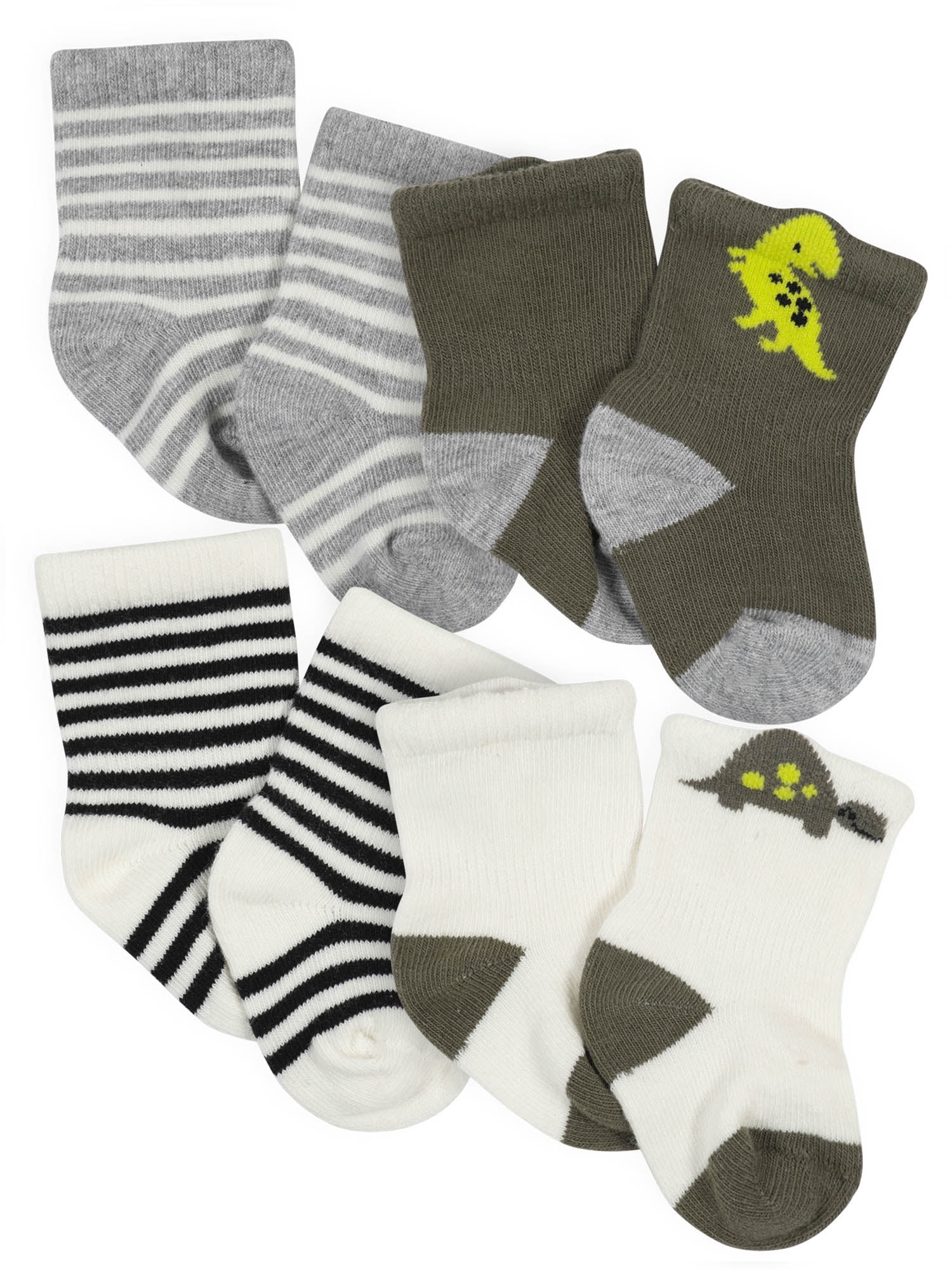 Garanimals Boys Baby Toddler 6 Pair Ankle Socks 0-6 Months Cushion Foot Striped 