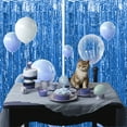 thumbnail image 3 of Cortina de Flecos Decorativa y Brillante Matsuzay Papel de Aluminio Azul Oscuro 3*1m, 3 of 6