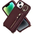 thumbnail image 4 of iPhone 14 Plus Case for Women with Card Holder, iPhone 14 Plus Phone Case Wallet with Strap,Crossbody Lanyard Cases with Credit Card Slots Kickstand with Ring Holder Stand Case,6.7",Burgundy, 4 of 13