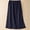 Navy, variant on Womens Summer Maxi Peasant Long Skirts Cotton Linen Flowy Elastic Waist Drawstring Yellow Skirts for Women M