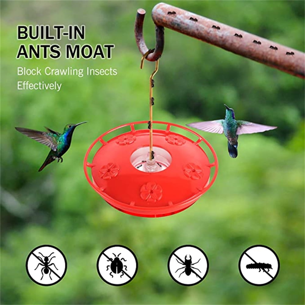 Kepooman Outdoors Hanging Hummingbird Feeder for Hummer Birds, Saucer Hummingbird Feeder Hanging for Window Leak-Proof, Red Kepooman Outdoors Hanging Hummingbird Feeder for Hummer Birds, Saucer Hummingbird Feeder Hanging for Window Leak-Proof, Red