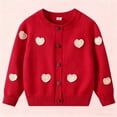 thumbnail image 2 of Lorytime Kids Cardigan Sweater Boys Girls Boys Heart Knitted Tops Buttons Crewneck Long Sleeve Coat Winter Outwear, 2 of 8
