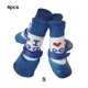 thumbnail image 3 of Greeniant 4 piezas de zapatos para mascotas lindo algodón lluvia nieve botas conjunto de calcetines buena elasticidad con suela de goma cubierta de pata Ropa para mascotas amor azul S Greeniant PT003813-17B, 3 of 6