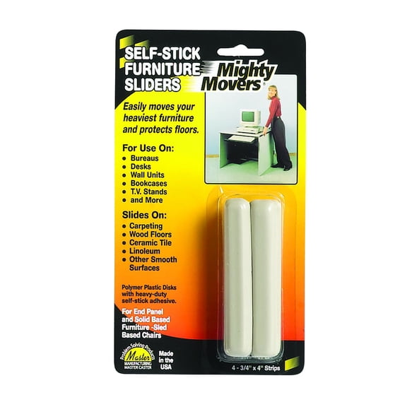 Furniture Sliders, Self-adhesive, Beige, 4/Pack