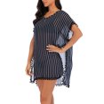 thumbnail image 5 of Women's Plus Size Stripe Chiffon Cover-Up Tassel Swimsuit Beach Bikini Cover Ups for Swimwear, 5 of 7