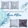 thumbnail image 4 of Let It Snow Collection 14"x14" Winter Christmas Snowman Wearing A Scarf and Earphone Snowflake Accent Pillow Seasonal Cushion, Polyester$$Home Decor, Kitchen, & Other, 4 of 6